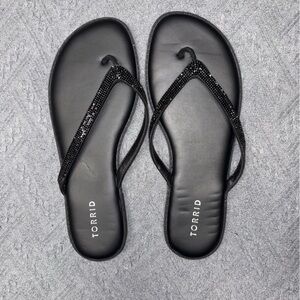 Torrid Black Sparkle Strap Sandals